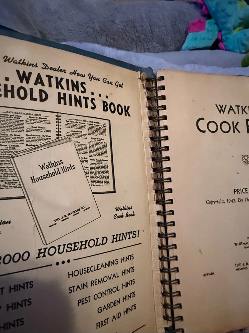 VINTAGE Watkins Cookbook J R Watkins Co RARE Collectible 1943 WINONA, MINN